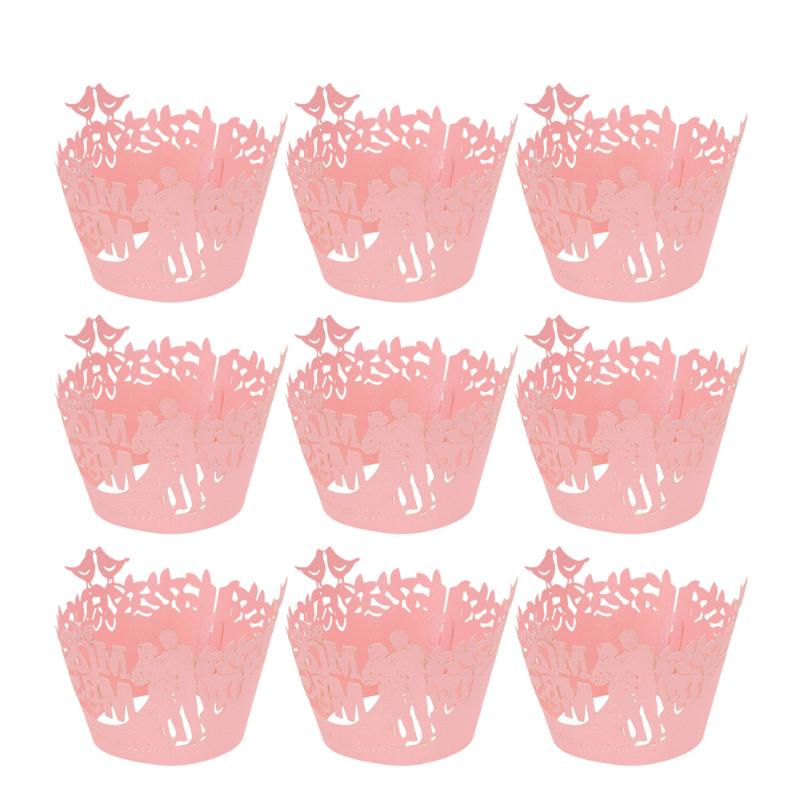 

50PCS Wedding Lace Cake Wrapper Hollow-out Cake Surrounding Edge Exquisite Paper Tray Romantic Wedding Wrapping for We