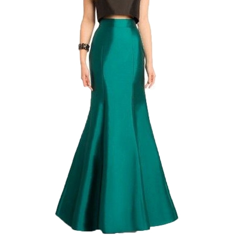 

2017 Long Green Mermaid Skirts For Women High End Custom Made Female Floor Length Vintage Maxi Skirt New Y200326, Black