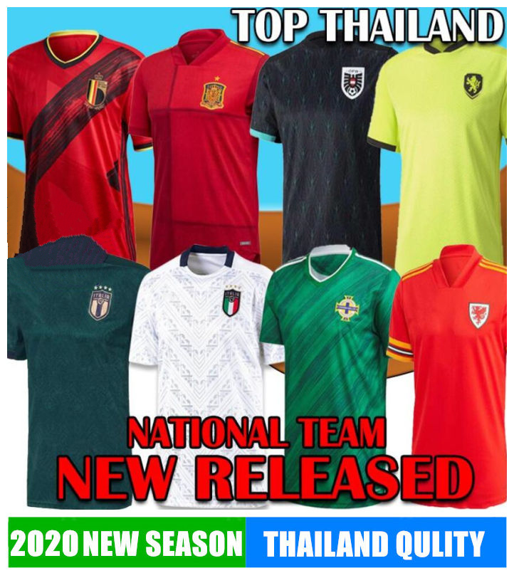 

2020 EURO Northern Ireland Scotland Switzerland Wales Soccer Jersey Austria Muller Hungary Italy Sweden Belgium Spain Russia Czech footbaLL, Black;yellow