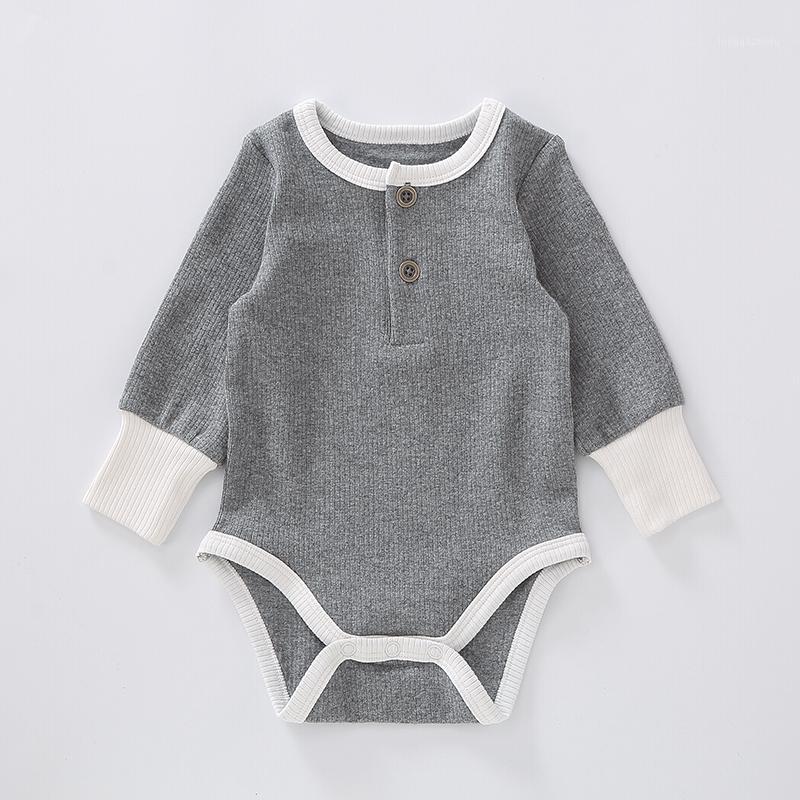 

2pcs baby clothes boy and girls ribbed fashion set top and pants long sleeves kids waistband string high quality cotton kids set1, Grey melange