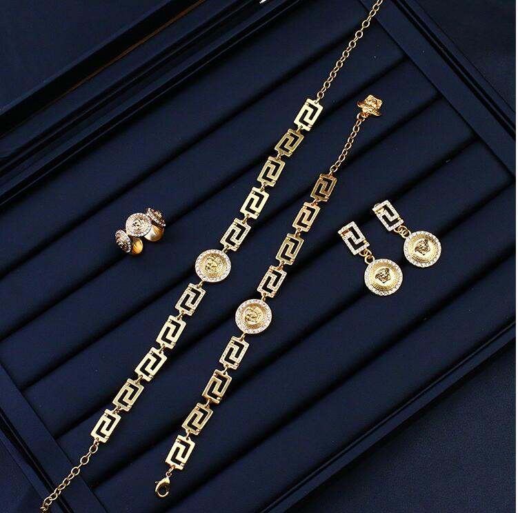 

New arrival High quality Designer Brand jewelry set necklace bracelet Earrings ring for women fashion jewelry gift, Mixed colors