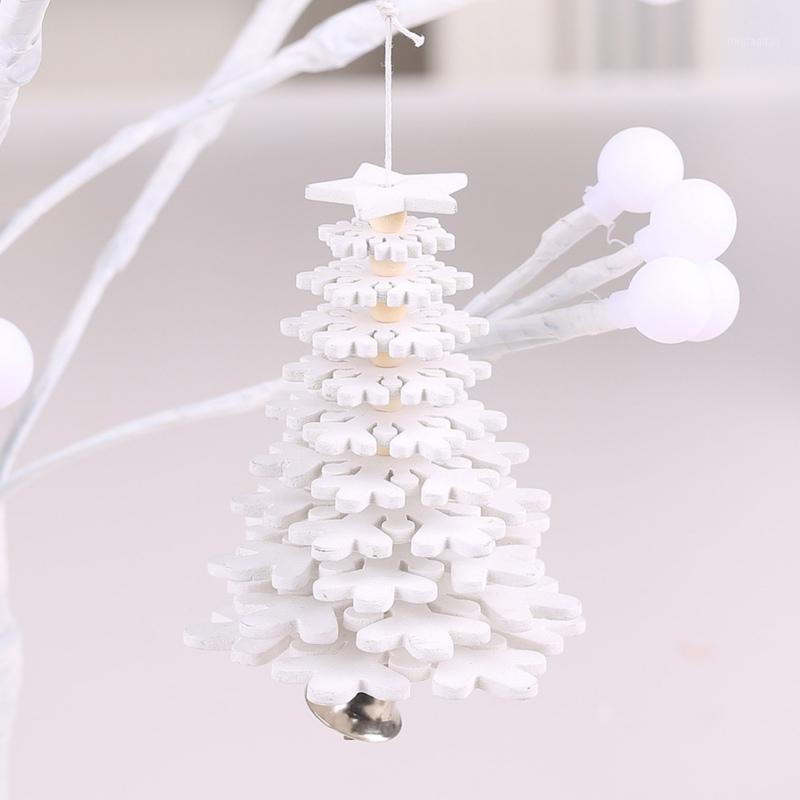 

DIY 3D Snowflake Star Christmas Tree Ornaments Xmas Tree Hanging Pendants Wooden Small Bell Decorations For Home Office1