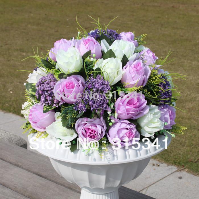 

10pcs/lot wedding party table centerpiece,Christmas home decoration silk artificial flower arrangement, Pink