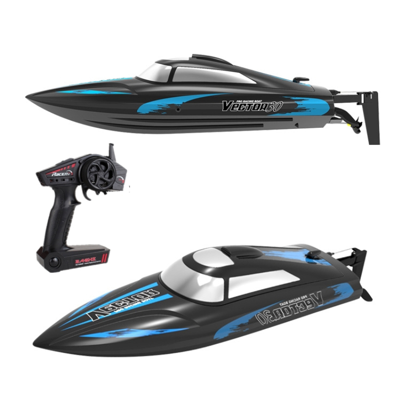 

35KM/H High Speed Remote Control RC Speedboat Can Waterproof high power motor cooling Capsize reset multi-function Toy rc boat, Black