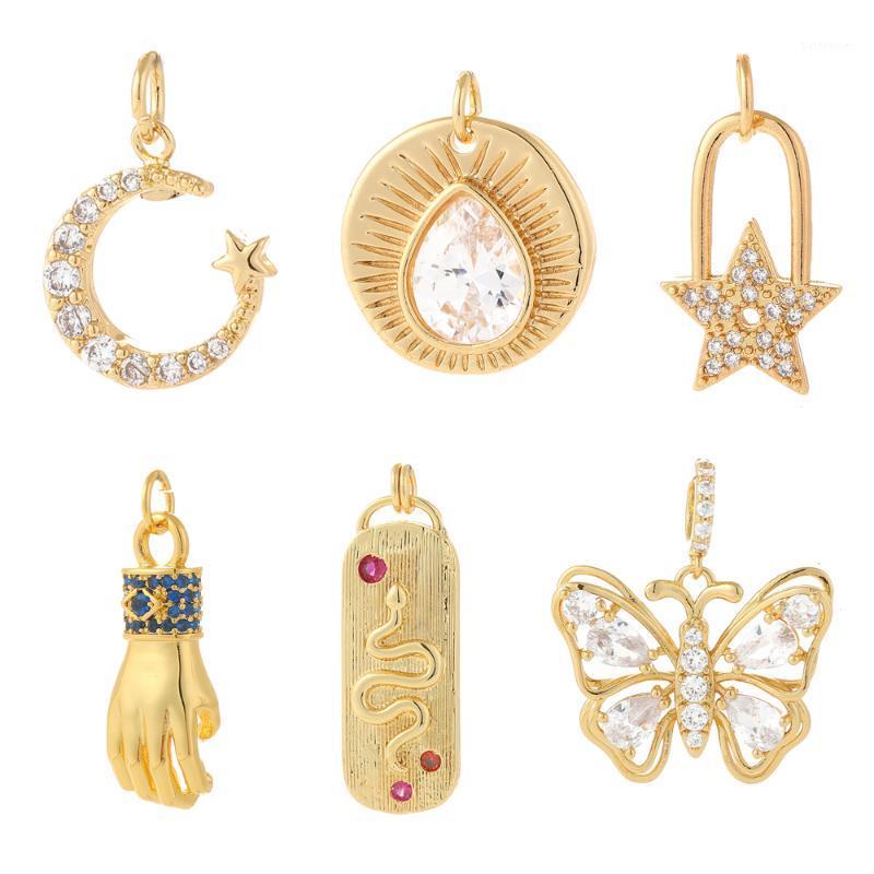 

Butterfly Pendant Charms for Jewelry Making Supplies Gold Deisign Star Charms Diy Earring Bracelet Necklace Copper Accessories1