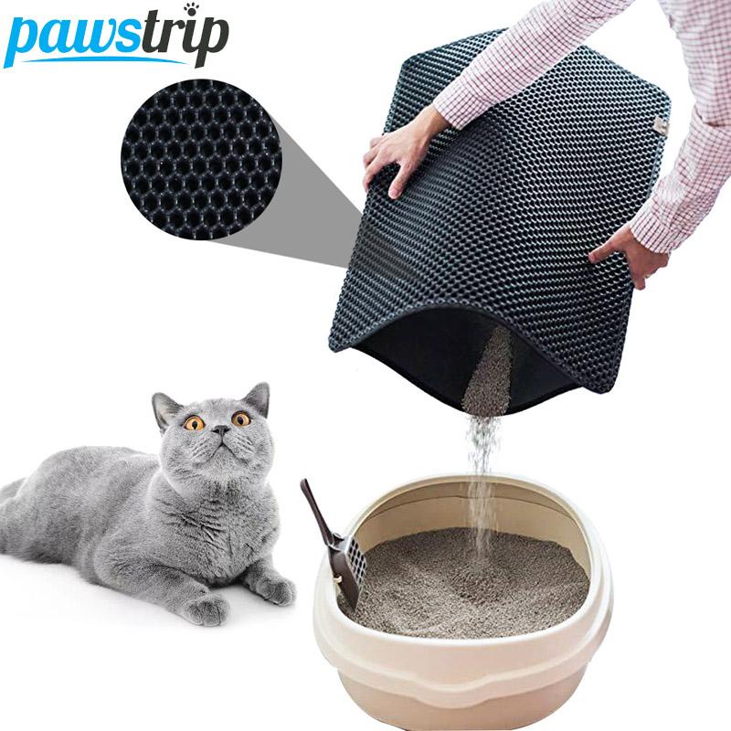 

Waterproof Pet Cat Litter Mat Double Layer Cat Litter Trapping Pet Mat Clean Pad Non-slip Box