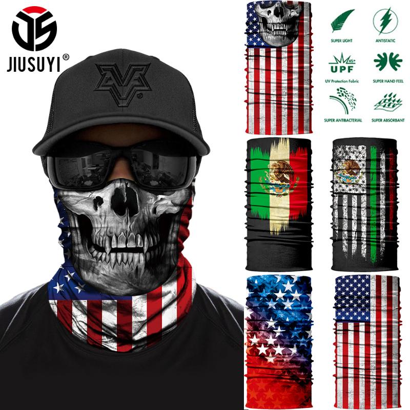 

Skull Printed Tube Scarf National Flag Half Mask I CANT BREATHE Neck Gaiter Face Cover Bandana Masks Men Women Scarves Headband