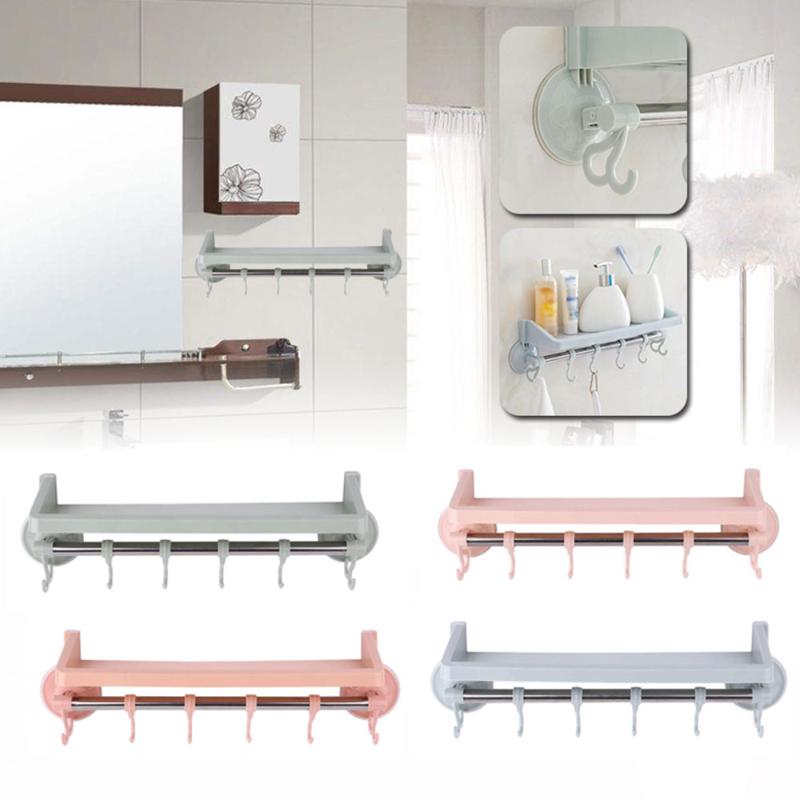 

Pp Stacks Wall Durable Mount Shower Stuff 4 Color Sturdy Storage Rack Suction Cup Bathroom Organizer Bathroom Wall Hanger