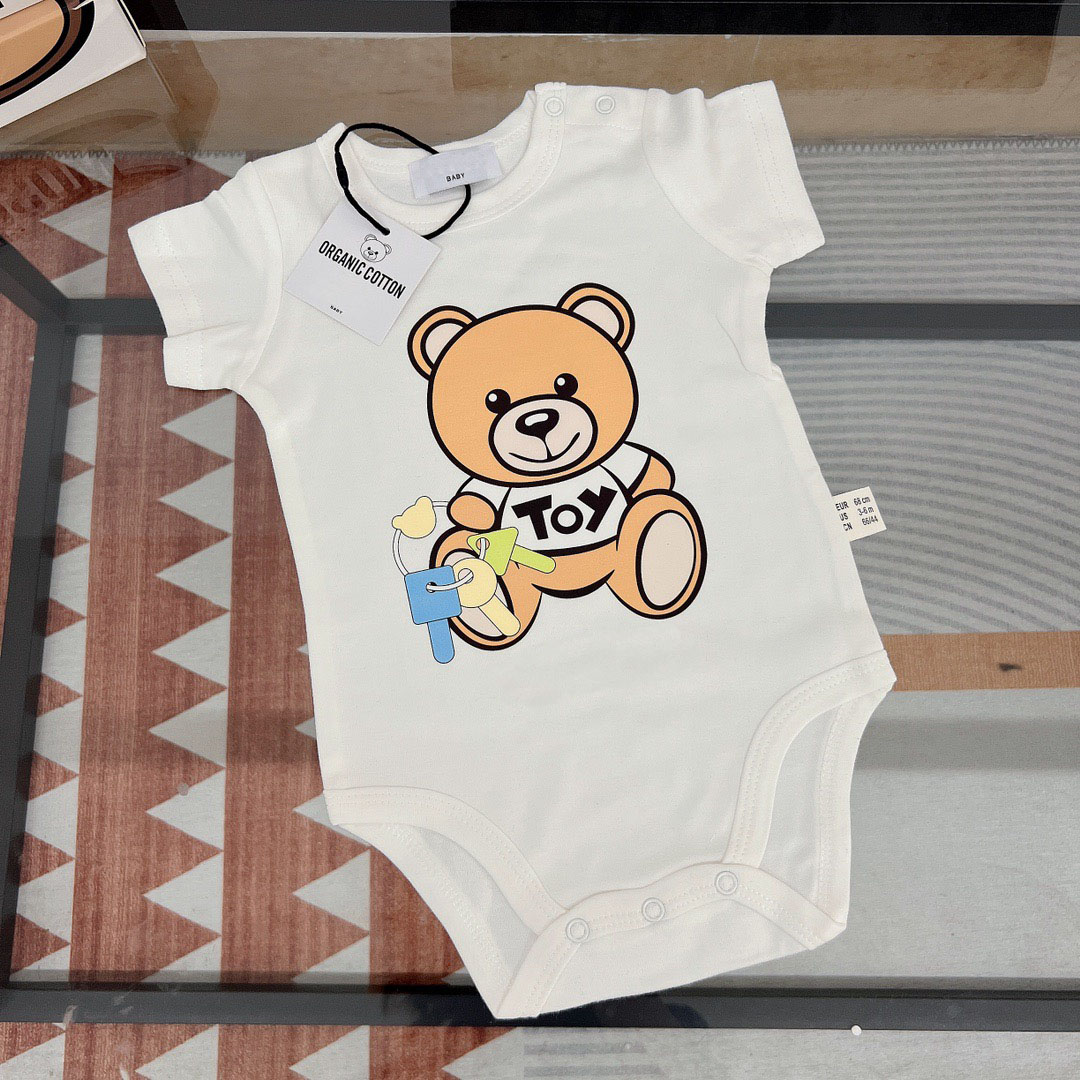 

Designer Newborn Baby Girl Boy Rompers Clothes Infant Girls Cartoon Bear Print Short Sleeve Jumpsuits Onesie Bodysuit