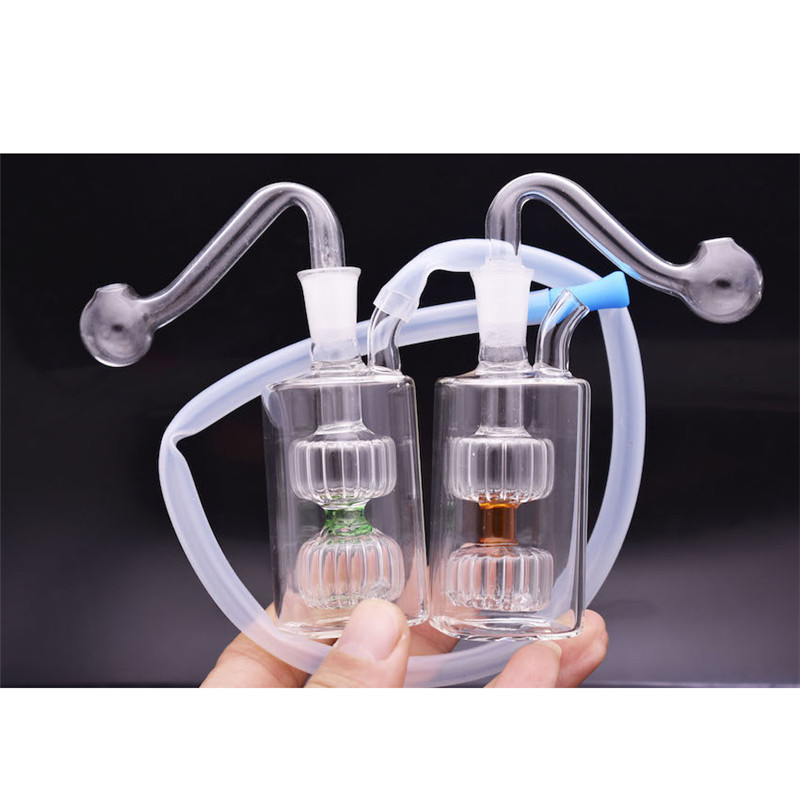 

high quality Glass Oil Burner Bong pyrex glass oil burner pipes thick small Bubbler beaker Bong MiNi Oil Dab Rigs for Smoking