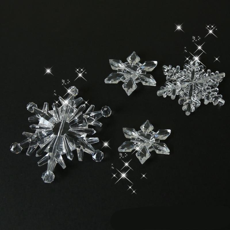 

10PCS/Pack Christmas Decorations for Home Snowflake Ornaments Crystal Acrylic DIY Bead Curtain Decorative Craft Home Decor Party
