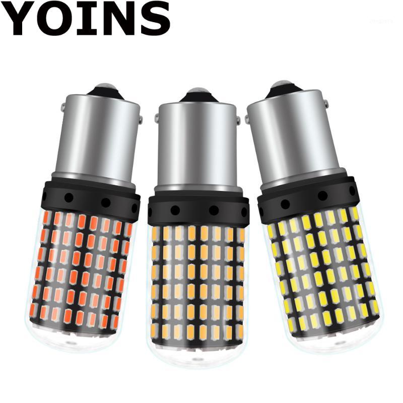 

2pcs 1156 BA15S T20 7440 LED 3014 144 Smd Bulbs For Car Turn Signal Lights Brake lamp canbus white1, As pic