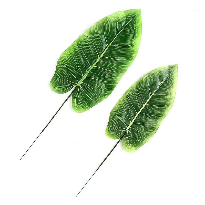 

20pcs/Lots 39-46cm Artificial Green Leaves Wedding Home Garden Decoration Simulation Fake Plants Leaves1, Small