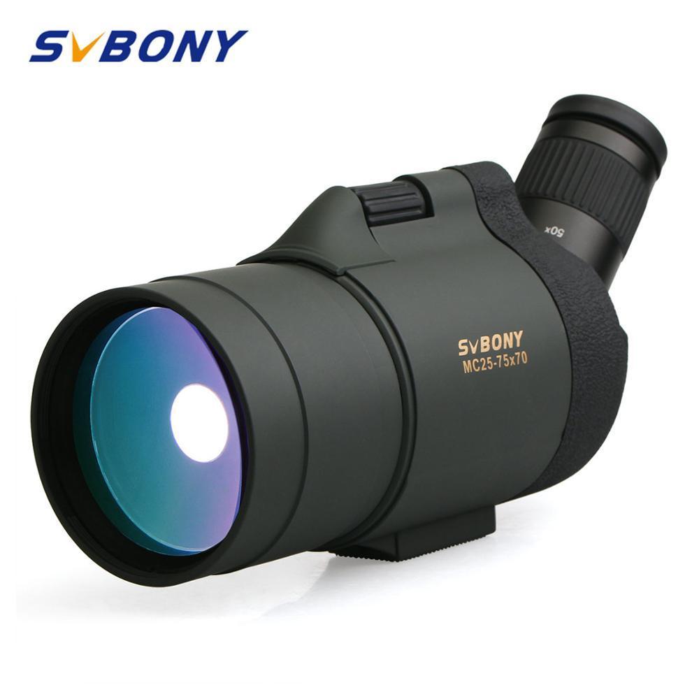 

SVBONY 25-75x70 Spotting Scope SV41 Monocular Telescope Refraction Zoom Hunting Optics BAK4 Prism Long Range Waterproof w/Tripod LJ200904