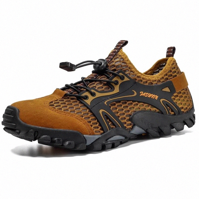 

XPAY 2020 Summer Breathable Mesh Men's Sneakers Non-slip Wear-resistant Hiking Shoes for Men Big Size 50 Casual Sport Shoes #8r3I