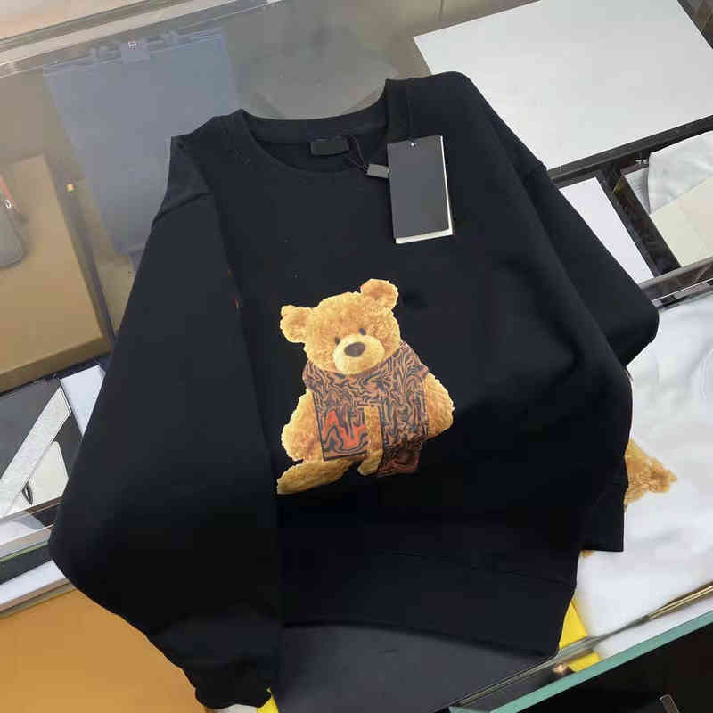 

Men' Sweaters Hoodies Mens Casual Sweatshirts For Women Men Classical Tops Shirts Round Neck Terry Hoodie With Bears Patters Pullover Sweatshirt 9N0T, Black1