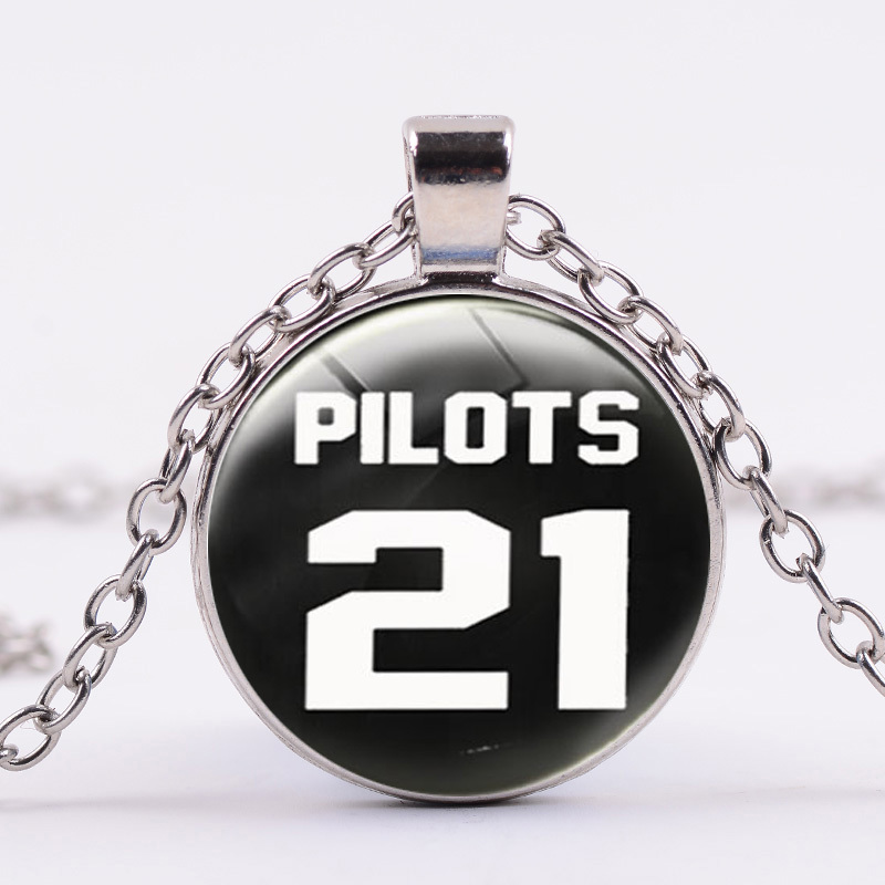 

Twenty One Pilots Neckalce Popular Rock Band Glass Cabochon Gem Pendant Handmade Silver Plated Trendy Music Jewelry