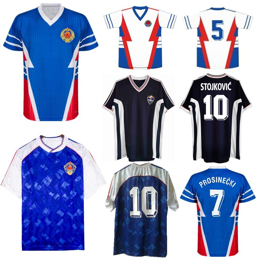 

Yugoslavia retro soccer jersey 1990 1991 1998 Jugoslavija Mijatovic Pancev Mihajlovic Stankovic Jugovic Stojkovic SAVICEVIC classic vintage football shirt, 1992