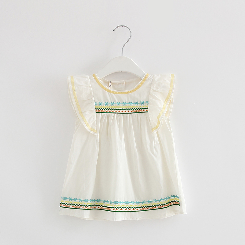 

2021 New Summer Cotton Infant Es Ruffles Toddler Baby Girl Clothes White 0-2t 5q86, Pink