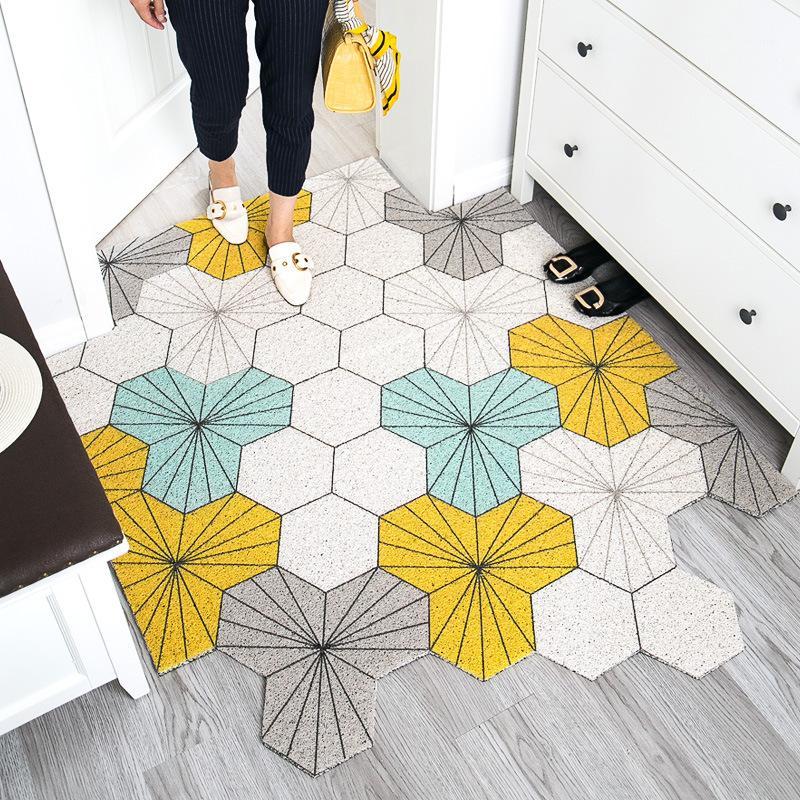 

Northern European Ins Door Mat Home Entrance Carpet Can Be Cut PVC Doormat Door Mats Outdoor Car Mats Floor Carpet Rugs1