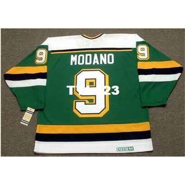 

740 #9 MIKE MODANO Minnesota North Stars 1991 CCM Vintage Vintage Home Hockey Jersey or custom any name or number retro Jersey, White