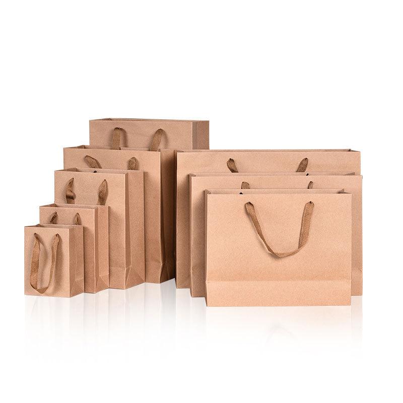 

brown Kraft paper bag black Handbag clothing shopping bag custom candy paper packaging flower gift boite dragees mariage