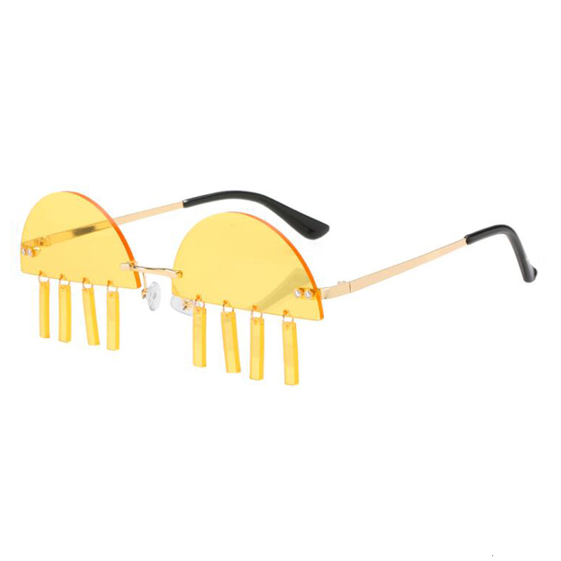 

2021 New Men Round Half Frame Pendant Retro Trend Rimless Sunglasses Lentes De Sol Mujer E2bs