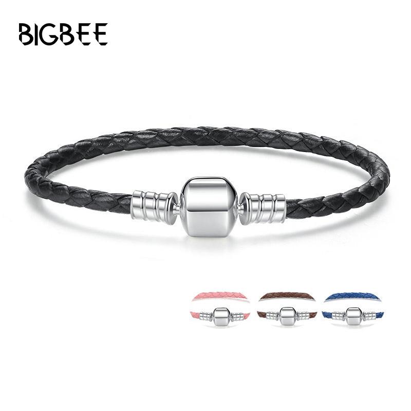 

High Quality 7 Colors Leather Chain Charm Brand Bracelet DIY Fine Bracelets for Women Luxury Jewelry Girls Gift Pulseiras Mujer