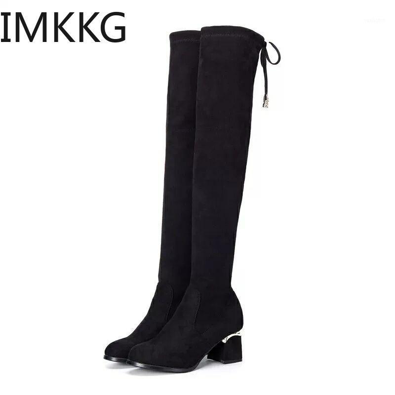 

Women Boots Ladies Retro Over Knee Shoes Long Tube Knight Boots Female Fashion 2020 Autumn Shoes1, Black