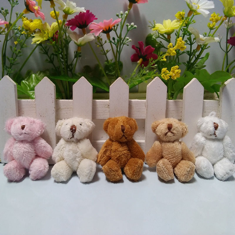 

hxltoystore 6cm Plush Kawaii Mini Teddy Bear Small pendants Joint Bare Stuffed toys, Light brown