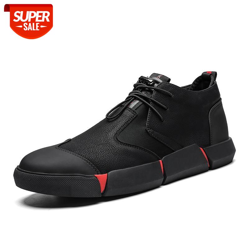 

XPAY 2020 New Black Men's Leather Casual Shoes New Brand High Quality Fashion Breathable Sneakers Fashion Flats Male Shoes #va82