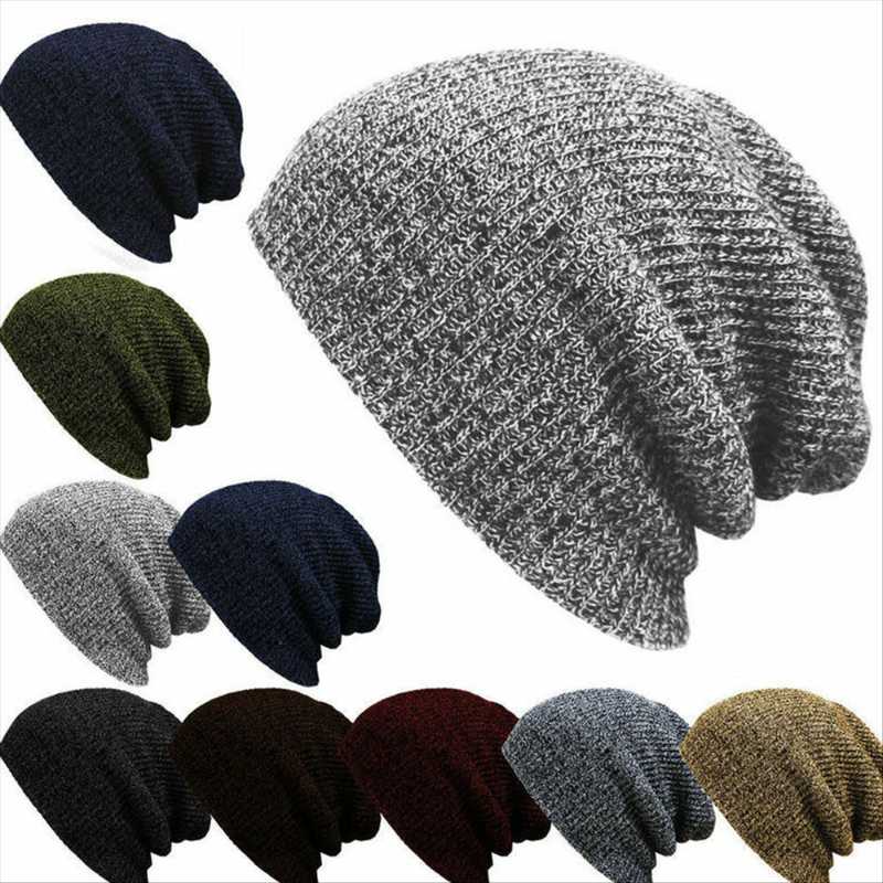 

Men Women Unisex Knit Baggy Beanie Winter Hat Ski Slouchy Chic Knitted Cap Skull