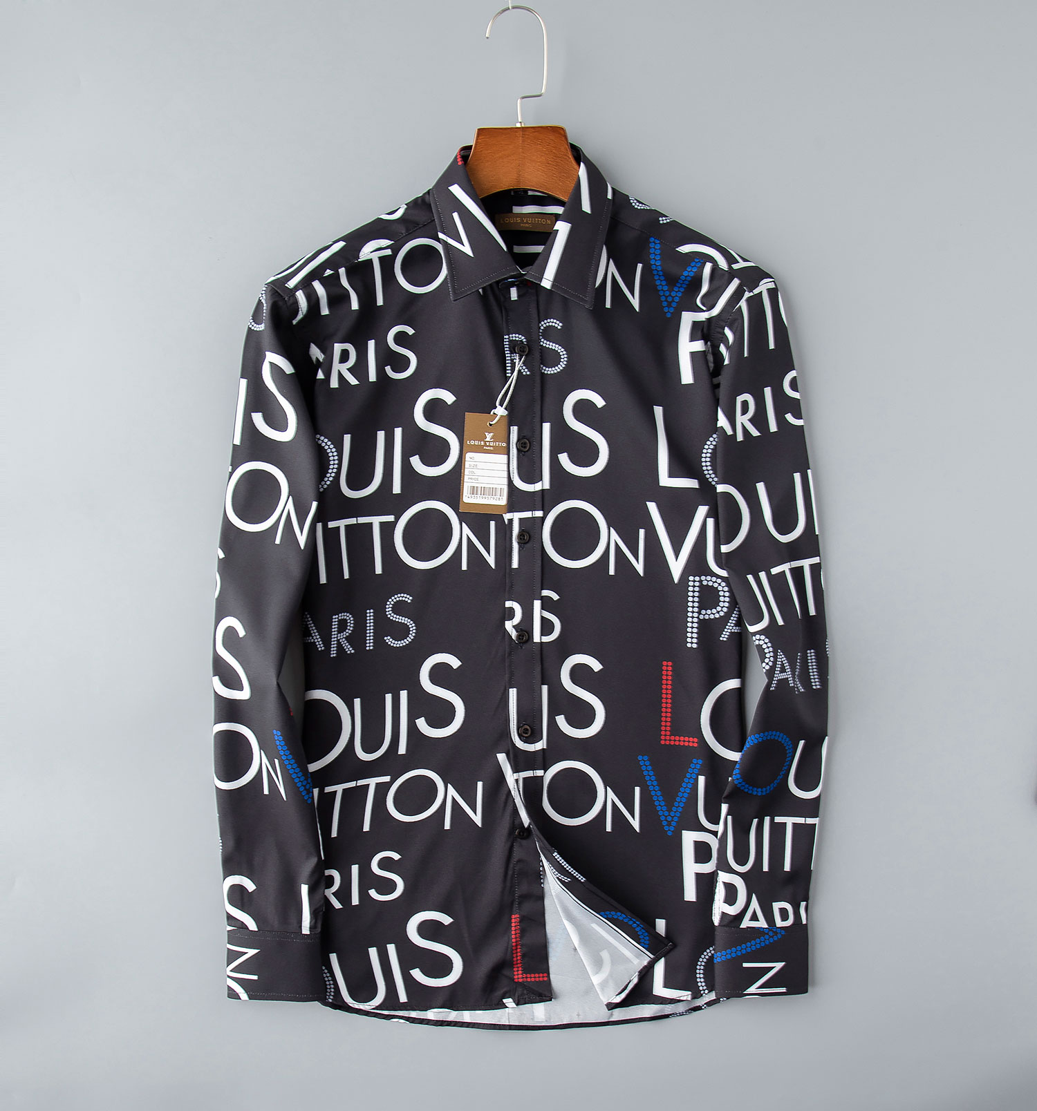 

Men Printing Casual Shirts Long-sleeve Lapel Collar Streetwear Shirt Fashion Button Loose Men Shirt Clothes Hawaiian Shirt M-4XL, Gray;blue