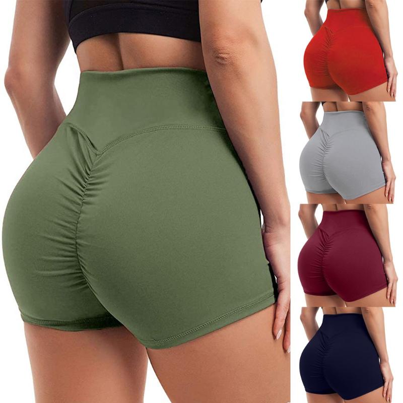 

High waist seamless gym shorts fitness yoga short scrunch buyoga shorts elasticity Multicolor short workout legging#y4, Gray