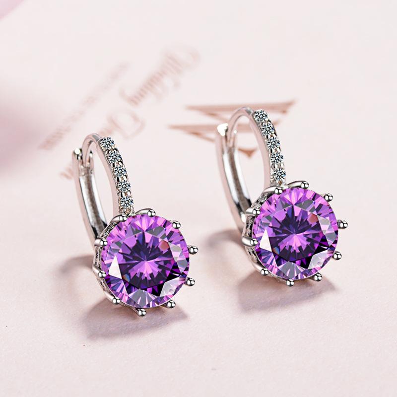 

Classical Luxury Hoop Earrings For Women Crystal Cubic Zircon Stone Muticolor Charming Earring Top Quality Jewelry Hot
