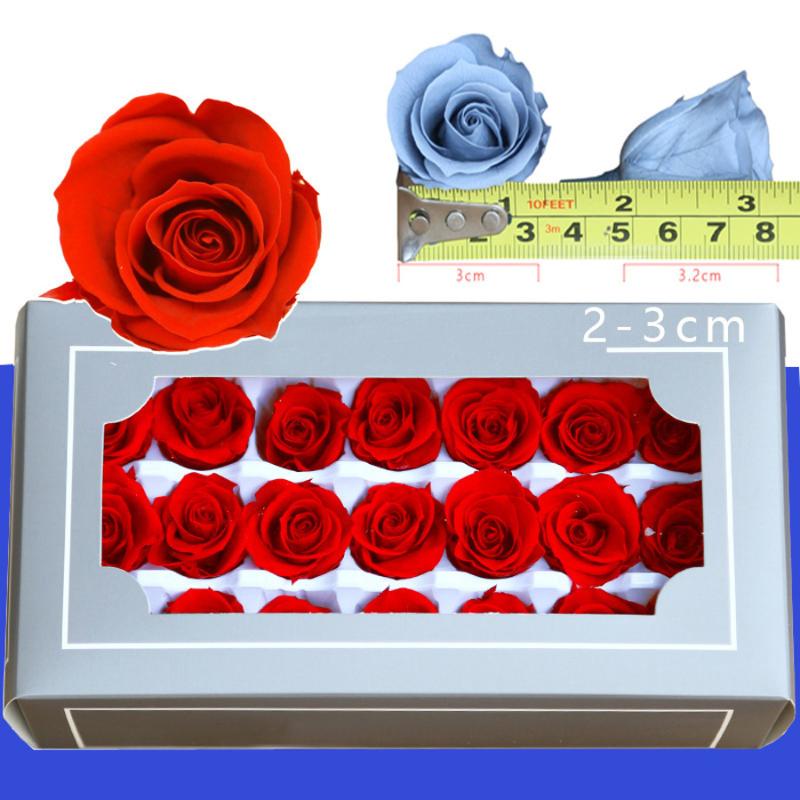 

Diy Preserved Flowers 21pcs/box 2-3cm Flowers Wholesale Immortal Rose Material Artificial Plants Home Wedding Decor, Yellow