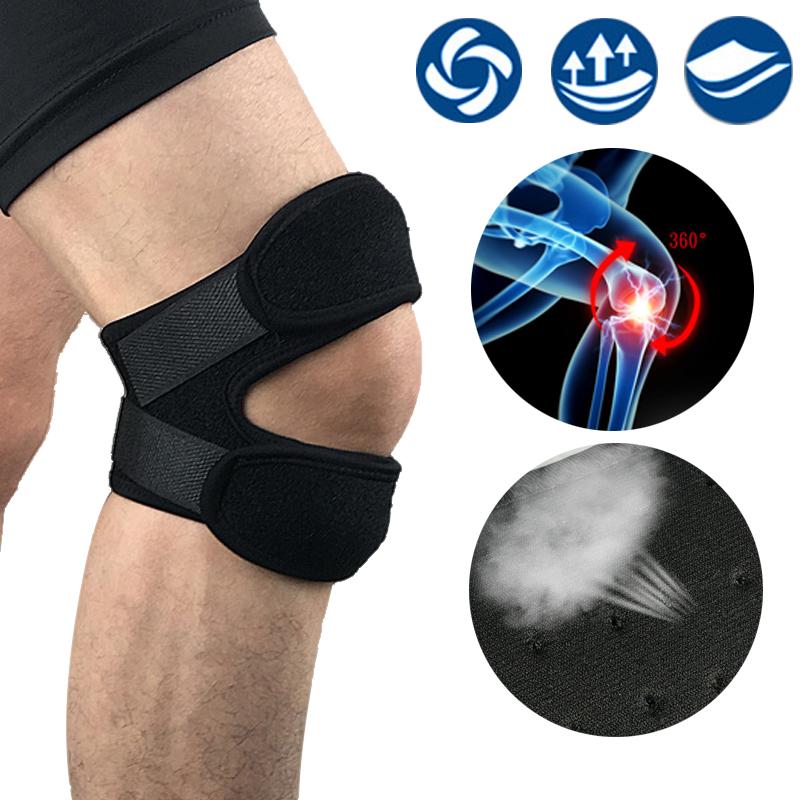 

1 Pc Adjustable Sports Knee Pad Protector Outdoor Fitness Gym Hiking Running Patella Leg Guard WHShopping, Black