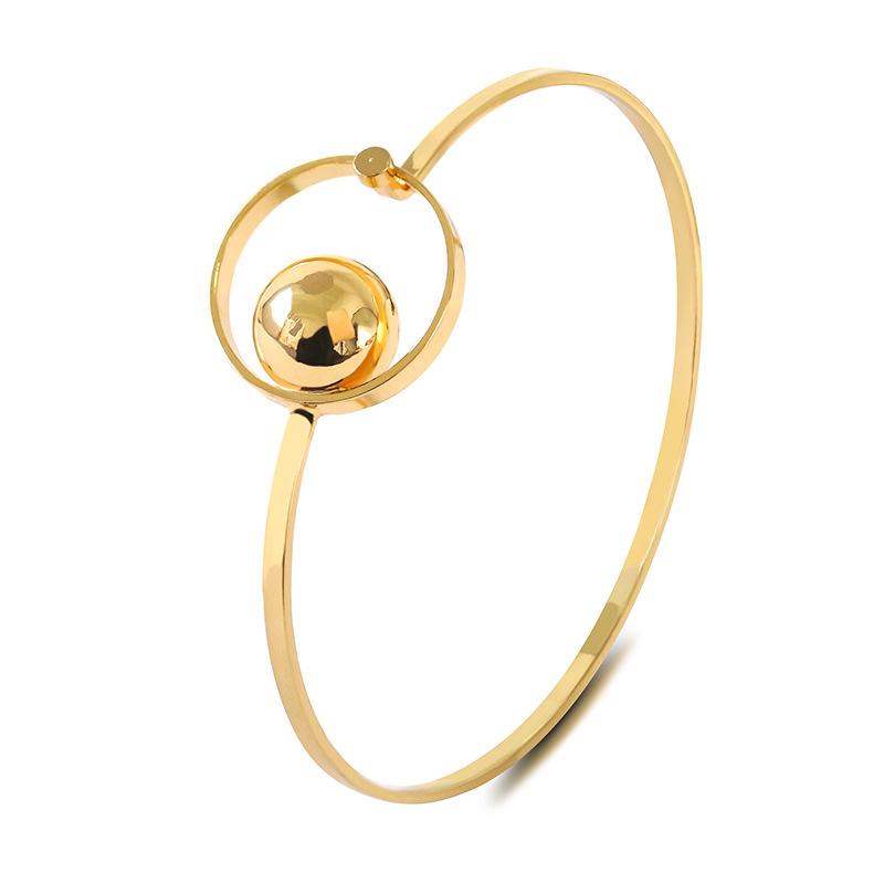 

Bright Ball Loop Metallic Golden Silver Plated Women Bracelets & Bangles