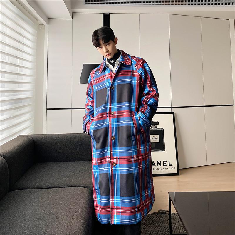 

Men Retro Casual Thick Cotton Padded Plaid Long Trench Coat Male Streetwear Vintage Windbreaker Overcoat Jacket Outerwear, 1110