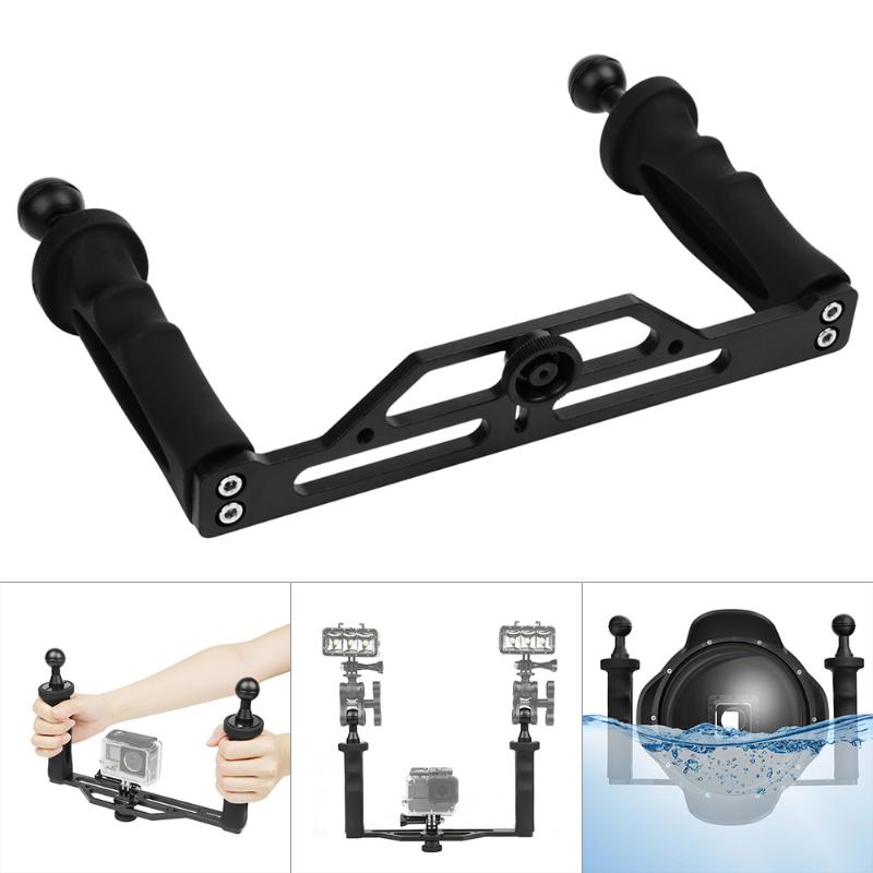 

Camera Handheld Stabilizer Aluminum Alloy Diving Photography Double Handle GDeals