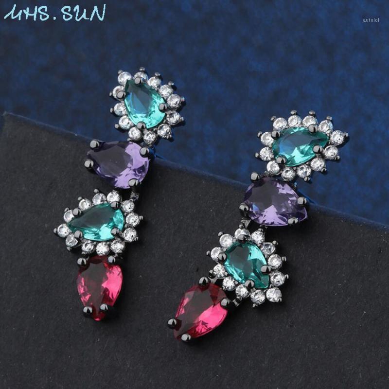 

MHS.SUN New fashion cubic zircon earrings women jewelry luxury CZ stud earrings for girls crystal christmas gift1