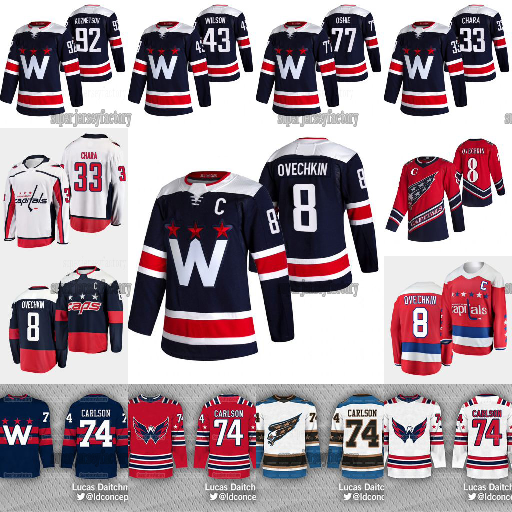 

8 Alexander Ovechkin Washington Capitals 2021 New Blue Third T.J. Oshie John Carlson Tom Wilson Jakub Vrana Chara Backstrom Kuznetsov Jersey, Mne s-xxxl