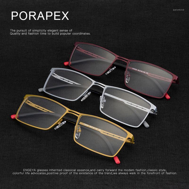 

PORAPEX DESIGN Men Glasses Frame Fashion Male Square Ultralight Eye Myopia Prescription Eyeglasses Frame No Screw Hinge IP90091