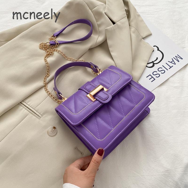 

The New Fashion Lady's Bag with Small Square Ring-lattice Casual Lady's Single Shoulder Cross-slung Chain Small Bag Tote, As picture
