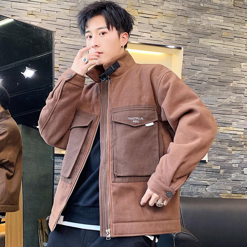 

Autumn And Winter Joint Large Pocket Casual Jacket, Black and white with pattern
