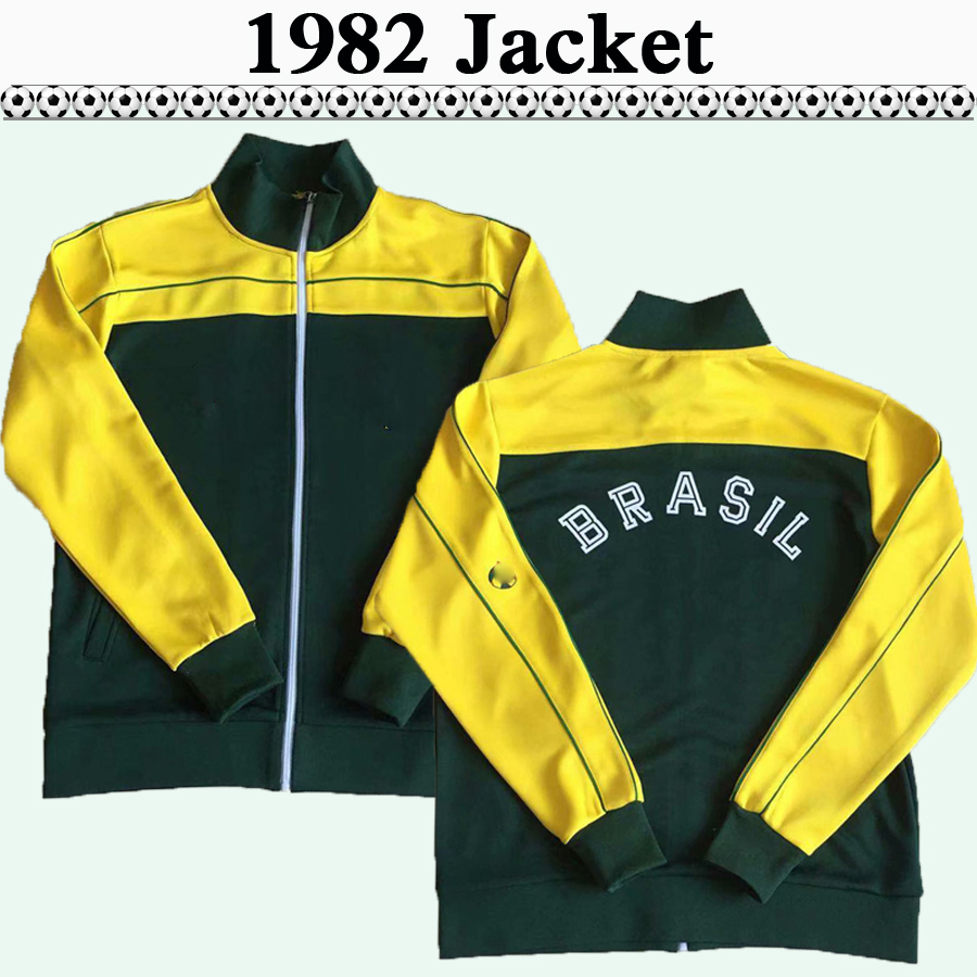 

1982 Mens Jacket Top Retro Soccer Jerseys National Team SOCRATES FALCAO JUNIOR Football Shirt RETRO Long Sleeve Uniforms Camiseta de fútbol, Fgjk1099 1982 green