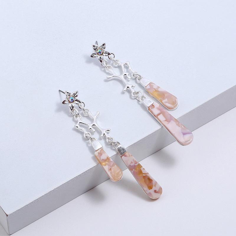 

2020 Personality Fashion Pentagram Geometric Wood Earrings Retro Female Tassel Long Women Earrings Jewelry