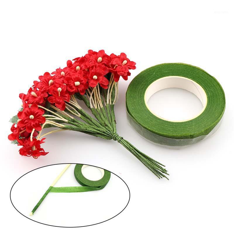 

30Yard 12mm Self-adhesive Paper Tape Floral Stem for Garland Wreaths DIY Craft Artificial Silk Flower1, Light green
