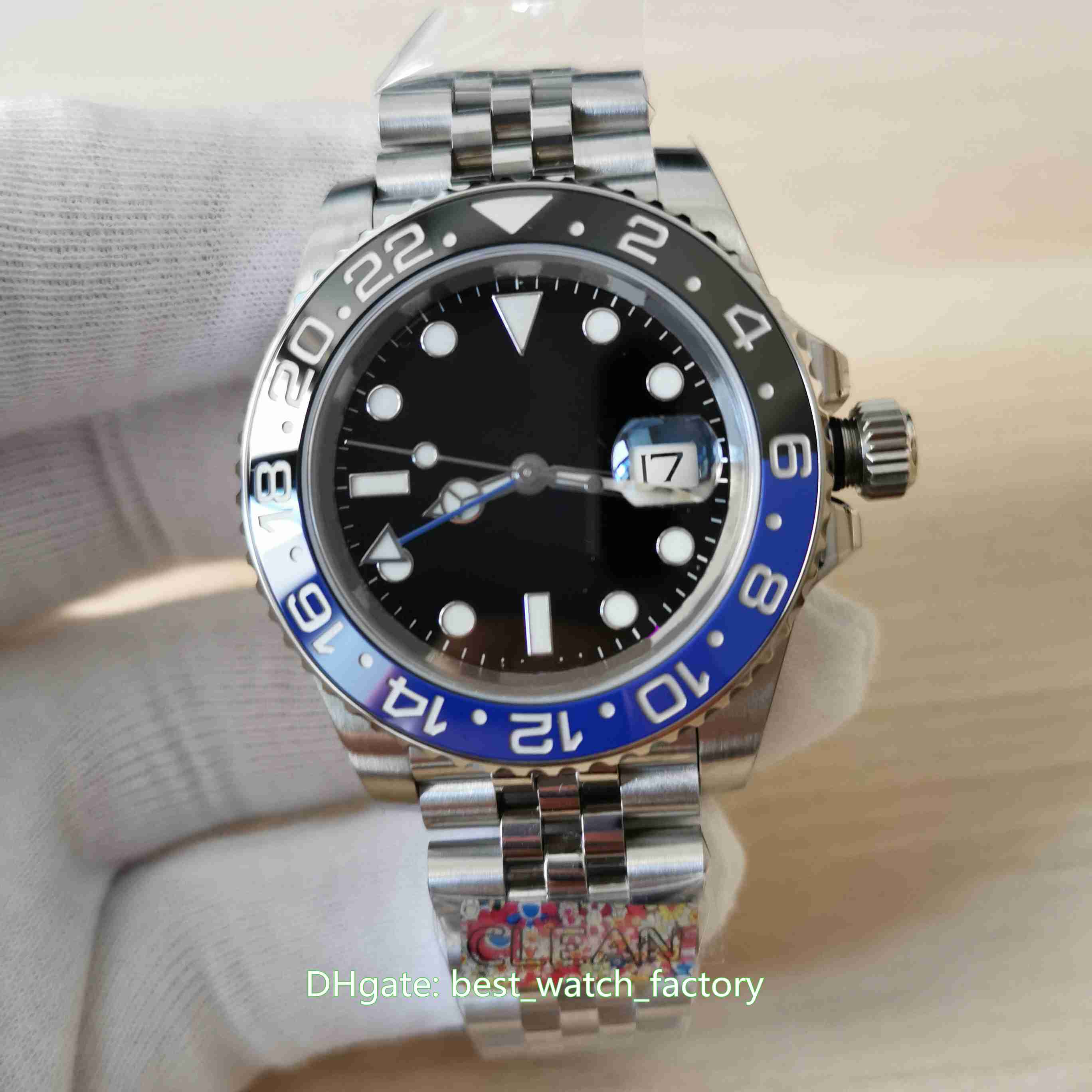 

CLEAN Factory Watches 40mm GMT 126710 126710BLRO Batman Ceramic Bezel Jubilee Bracelet CAL.3285 Movement Mechanical Automatic Mens Watch Men's Wristwatches, No box papers