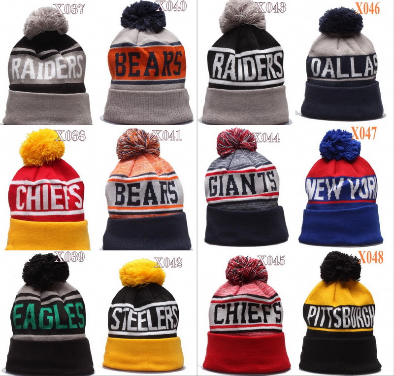 

Wholesale Football City Pom Beanies Premium Embroidered Patch Winter Soft Thick Beanie Skully Hat Winter Knit Sideline Team Caps, Leave me beanies id